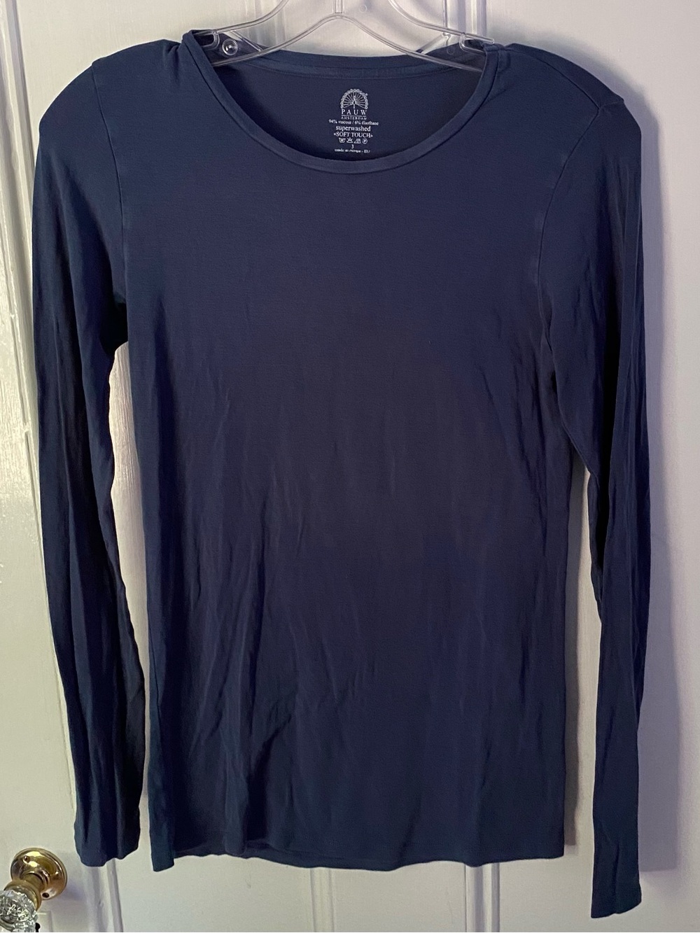 PAUW Amsterdam Top Womens 2 (EU) Small Navy Blue Long Sleeve Viscose Elastane